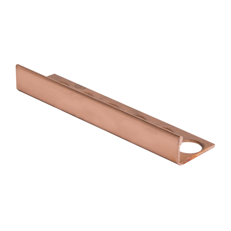 Straight Edge POLISHED Solid Copper Tile Trim 2.5m by PREMTOOL Premium Tile Trim